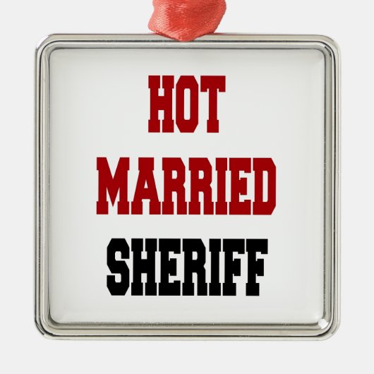 Hete getrouwde sheriff metalen ornament (Voorkant)