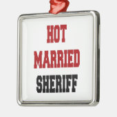 Hete getrouwde sheriff metalen ornament (Links)