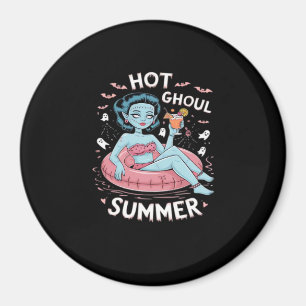 Hete Ghoul Zomer Grappige Strand Zomer Halloween E Magneet