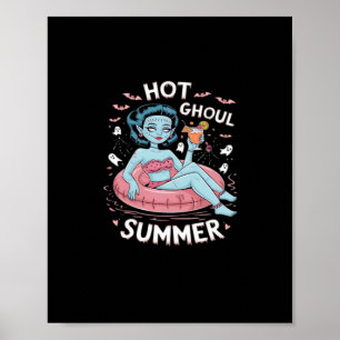 Hete Ghoul Zomer Grappige Strand Zomer Halloween E Poster