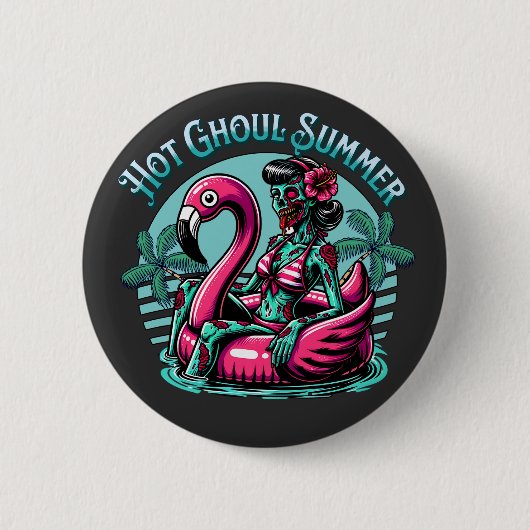 Hete ghoul zomer ronde button 5,7 cm (Voorkant)