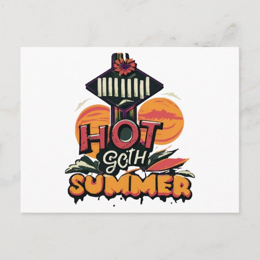 Hete Goth Zomer Chic  Feestdagenkaart (Voorkant)