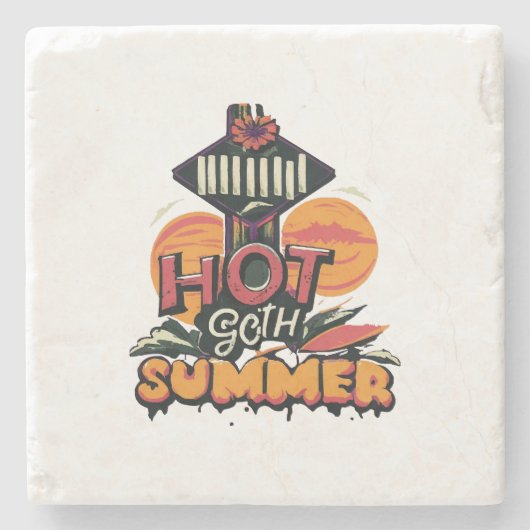 Hete Goth Zomer Chic  Stenen Onderzetter (Voorkant)