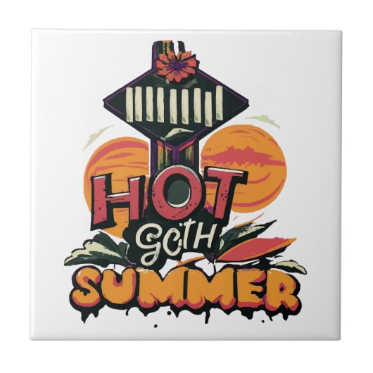 Hete Goth Zomer Chic Tegeltje (Voorkant)