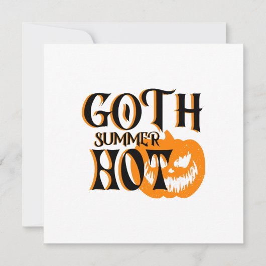 Hete Goth Zomer-Horror Lachende Pompoen Bedankkaart (Voorkant)