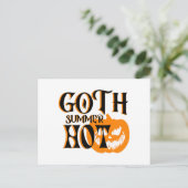 Hete Goth Zomer-Horror Lachende Pompoen Briefkaart (Staand voorkant)