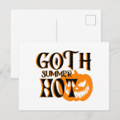 Hete Goth Zomer-Horror Lachende Pompoen Briefkaart (Voorkant / Achterkant)