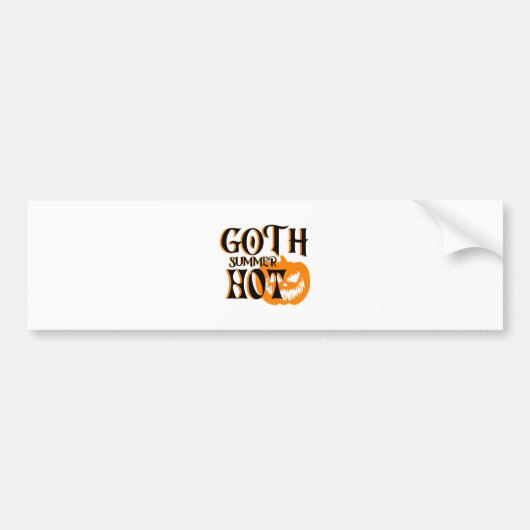 Hete Goth Zomer-Horror Lachende Pompoen Bumpersticker (Voorkant)