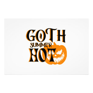 Hete Goth Zomer-Horror Lachende Pompoen Foto Afdruk