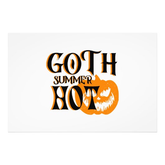 Hete Goth Zomer-Horror Lachende Pompoen Foto Afdruk (Voorkant)