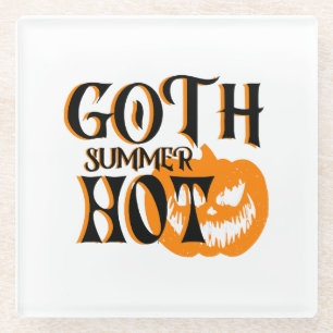 Hete Goth Zomer-Horror Lachende Pompoen Glazen Onderzetter