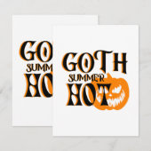 Hete Goth Zomer-Horror Lachende Pompoen Informatiekaartje (Voorkant / Achterkant)