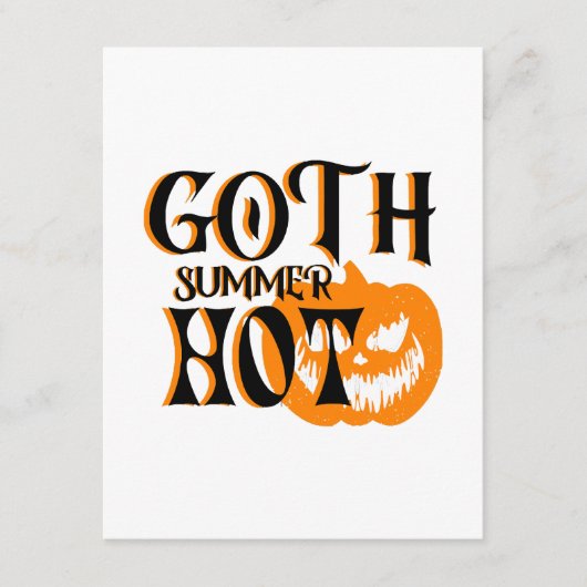 Hete Goth Zomer-Horror Lachende Pompoen Informatiekaartje (Voorkant)