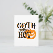 Hete Goth Zomer-Horror Lachende Pompoen Informatiekaartje (Staand voorkant)