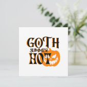 Hete Goth Zomer-Horror Lachende Pompoen Kaart (Staand voorkant)