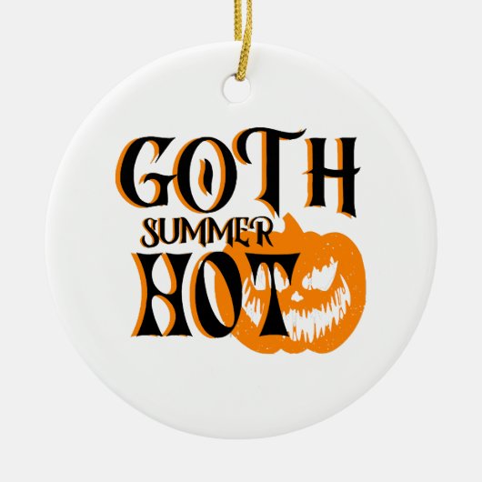 Hete Goth Zomer-Horror Lachende Pompoen Keramisch Ornament (Voorkant)