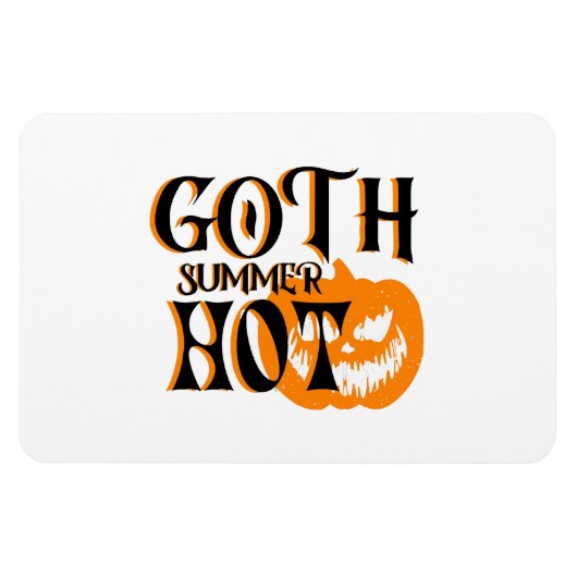 Hete Goth Zomer-Horror Lachende Pompoen Magneet (Horizontaal)