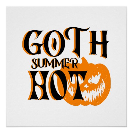 Hete Goth Zomer-Horror Lachende Pompoen Perfect Poster (Voorkant)