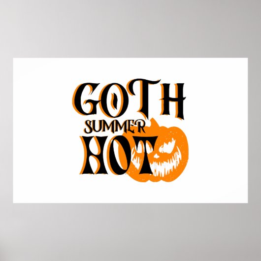 Hete Goth Zomer-Horror Lachende Pompoen Poster (Voorkant)