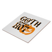 Hete Goth Zomer-Horror Lachende Pompoen Tegeltje (Zijkant)