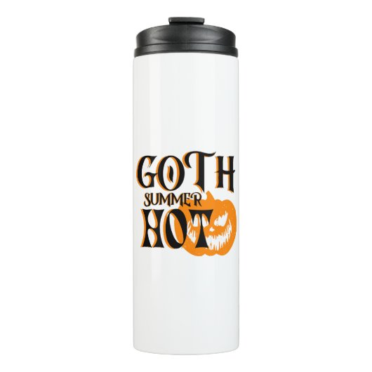 Hete Goth Zomer-Horror Lachende Pompoen Thermosbeker (Voorkant)
