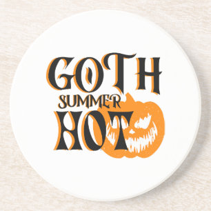 Hete Goth Zomer-Horror Lachende Pompoen Zandsteen Onderzetter