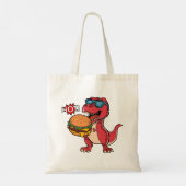hete hamburgerdinosaurus tote bag (Achterkant)