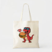 hete hamburgerdinosaurus tote bag (Voorkant)