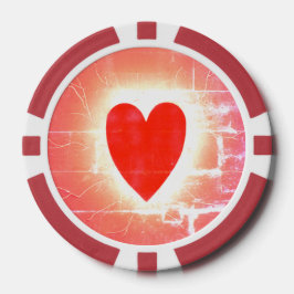 Hete Hand Harten Pokerchip Symbool