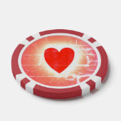 Hete Hand Harten Pokerchip Symbool (Enkel)