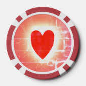 Hete Hand Harten Pokerchip Symbool (Achterkant)