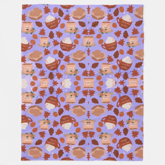 Hete herfst drink fleece deken (Voorkant)
