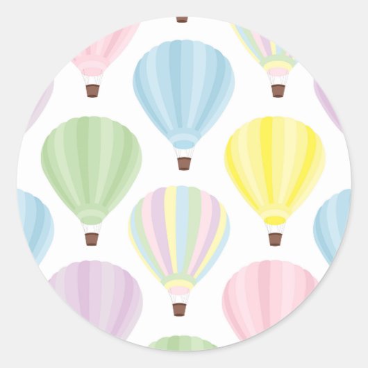 Hete het Patroon van het Luchtballonpastel Ronde Sticker (Voorkant)