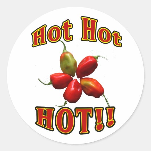 Hete Hete Ster Habanero Peppers Ronde Sticker (Voorkant)