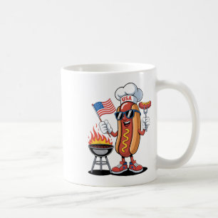 Hete Hond 4e Juli Grappige Patriottische Bbq Hete Koffiemok