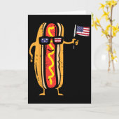 Hete Hond Amerikaanse Vlag Vs Funny 4 Juli Kaart (Gele Bloem)
