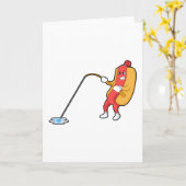 Hete hond bij vissen met hengel kaart (Gele Bloem)