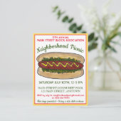 Hete Hond Buurt Reünie Picknick Kookfeest Feestje Uitnodiging Briefkaart (Staand voorkant)