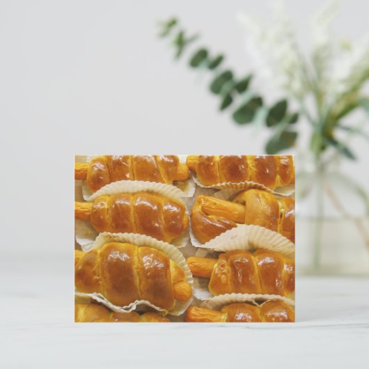 Hete hond Cake ... Aziatische dessert Food Briefkaart (Staand voorkant)