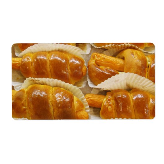 Hete hond Cake ... Aziatische dessert Food Etiket (Voorkant)