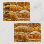 Hete hond Cake ... Aziatische dessert Food Visitekaartje (Voorkant / Achterkant)