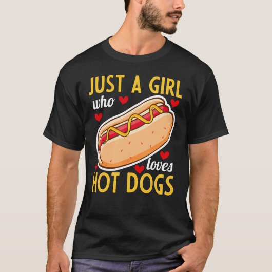 Hete hond die alleen maar een meisje eet dat van h t-shirt (Voorkant)