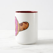 Hete hond door de Donut Hole Tweekleurige Koffiemok (Center)