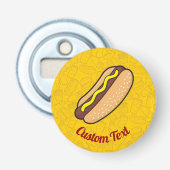 Hete hond flesopener button flesopener (Voorkant)