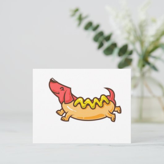 Hete hond-Grappige hond Briefkaart (Staand voorkant)