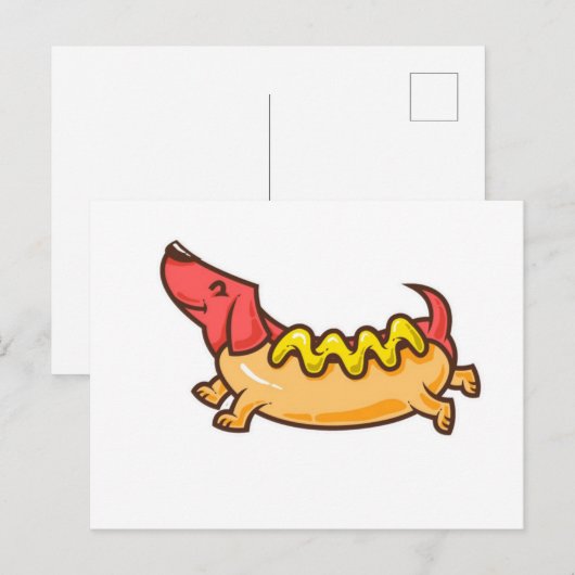 Hete hond-Grappige hond Briefkaart (Voorkant / Achterkant)