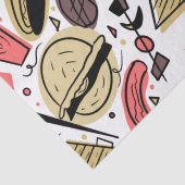 Hete-hond Hamburger Doodle BBQ Verjaardag Patroon Tissuepapier (Detail)