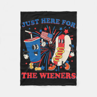 Hete Hond Ik Ben Hier Gewoon Voor De Wieners 4 Jul Fleece Deken