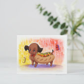 Hete hond in de stadskuiker briefkaart (Staand voorkant)