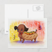 Hete hond in de stadskuiker briefkaart (Voorkant / Achterkant)